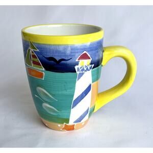 Style-Eyes By Baum Bros Coffee Mug, Tropical Island, Sailboat, Lighthouse